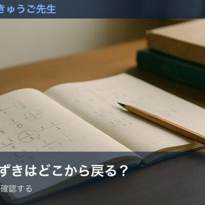 分数のつまずきはどこから戻る?をイメージした画像