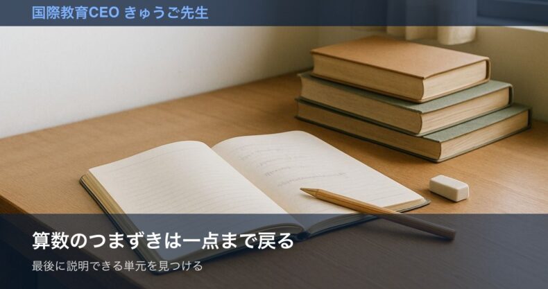 算数のつまずきは一点まで戻るをイメージした画像